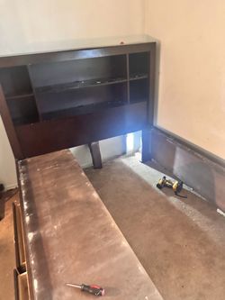 FULL-SIZE WOOD BED FRAME WITH DRAWERS FOR SALE!