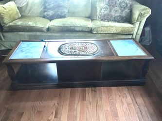 Italian Marble/solid wood coffee table