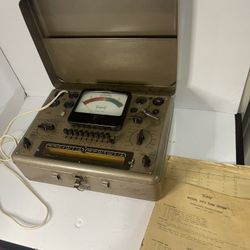 Triplett Model 3413-A Vacuum Tube Tester with Case Manual Working