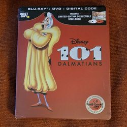 NEW Disney 101 Dalmatians Signature Collection Blu-Ray DVD SteelBook Best Buy 