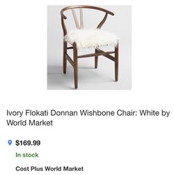 Ivory flokati donnan wishbone chair new arrivals