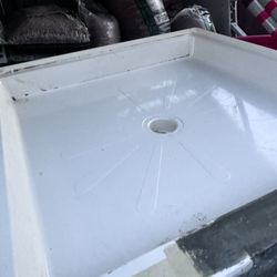 36 X 36 Shower Base Needs Some Work One Person. I had a cut in front and tried to fix it and so good work but didn't finish it. The price of this tub 