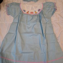 Blue Birthday Smocked Dress