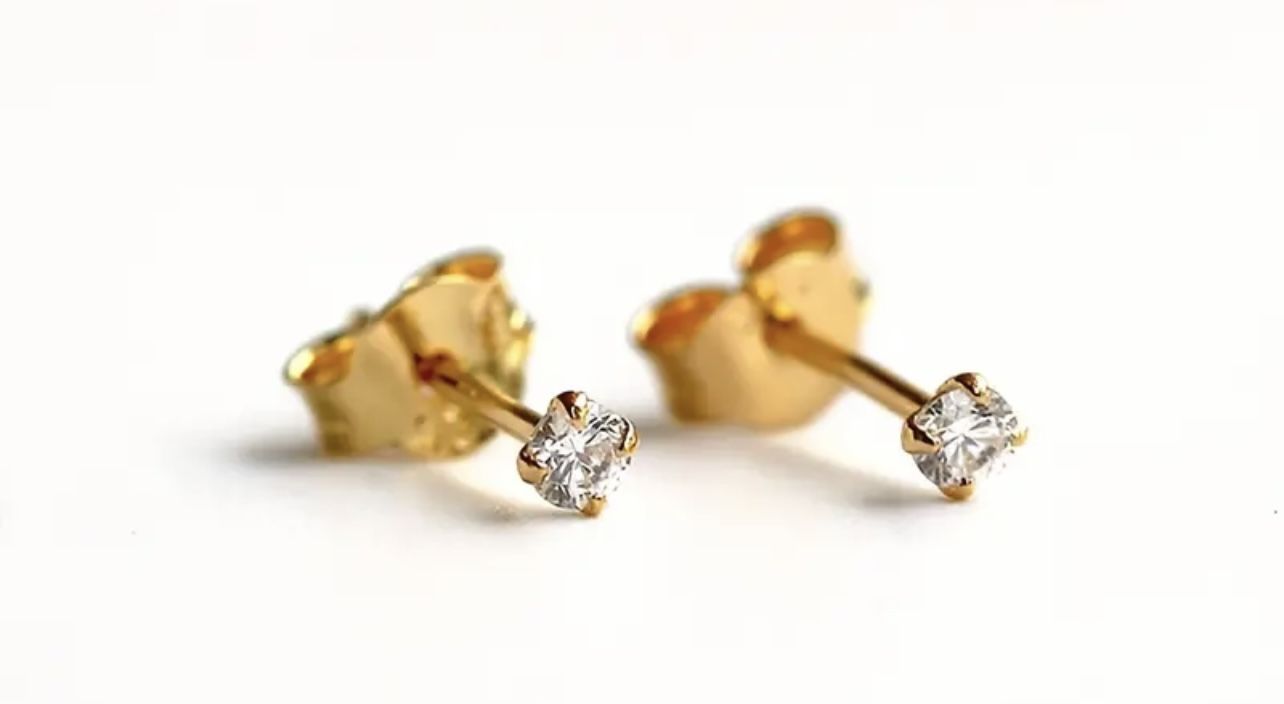 See Photos. New .40 TW Real (Natural) Round Diamond Earrings set in Sterling Silver.