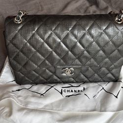 Tan quilted leather purse