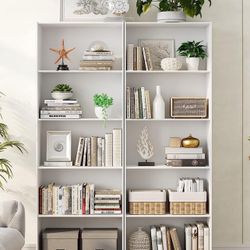 Two Unopened White Bookshelves