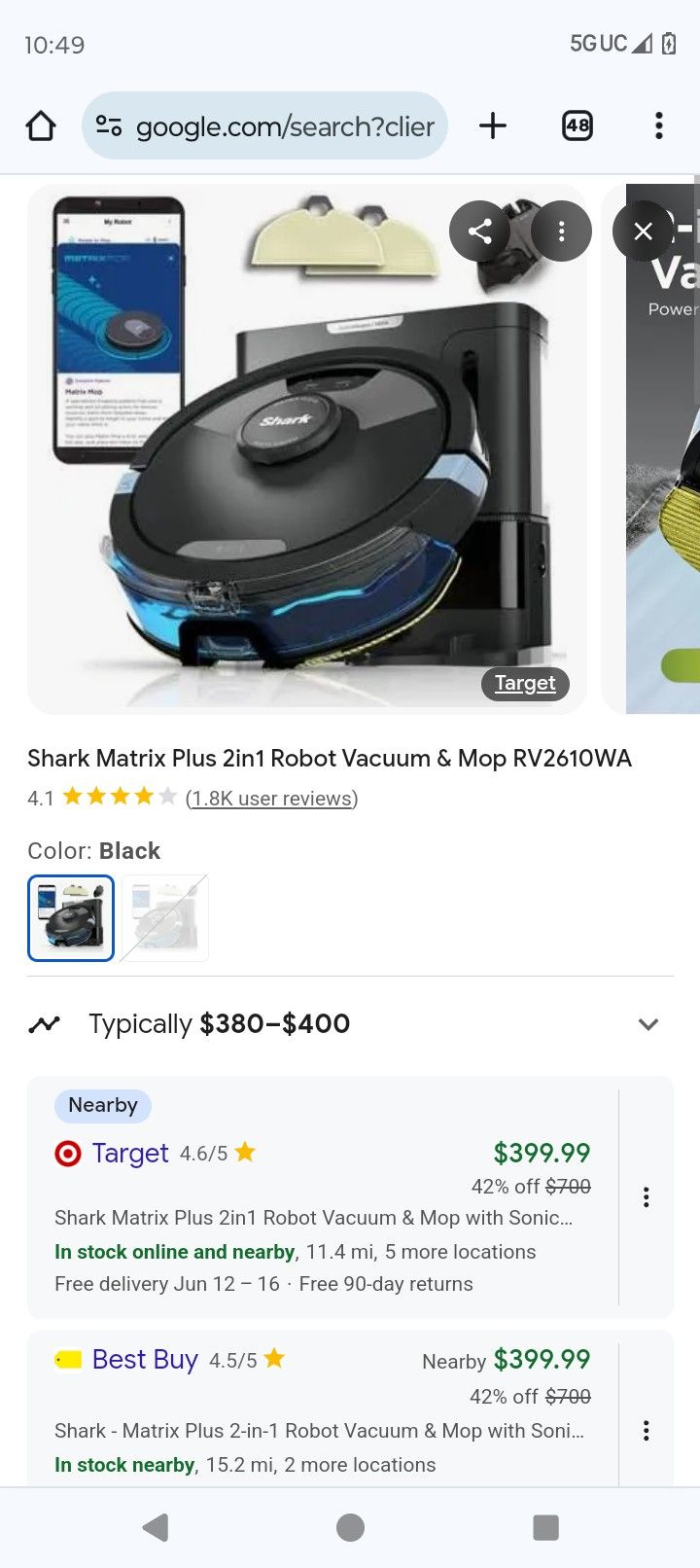 Shark Robot Mop And Vacuum ( Rv2610wd )