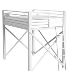Ridley White Metal Loft Bed