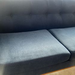 Contemporary Sofa In Beautiful Blue - Like New