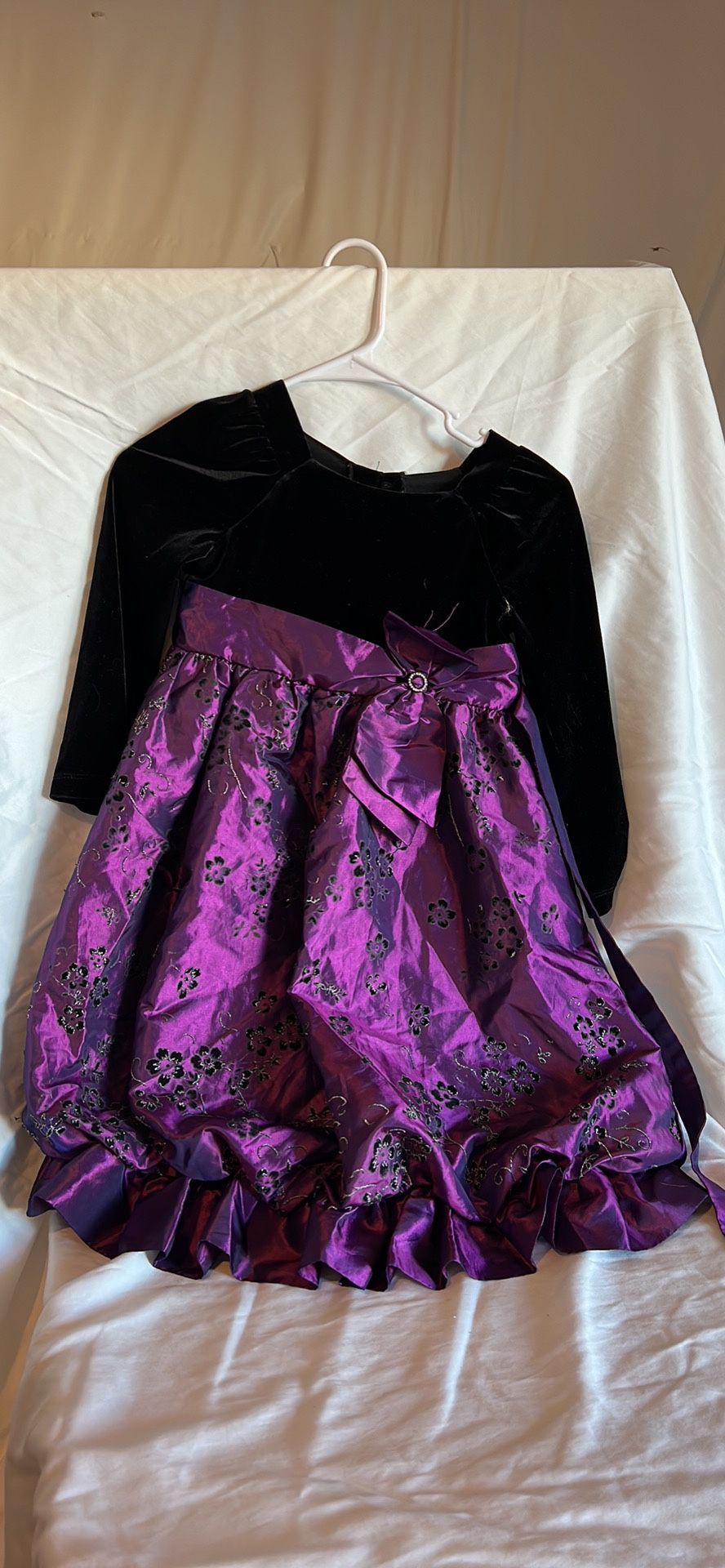Purple Velvet And Satin Party Dress