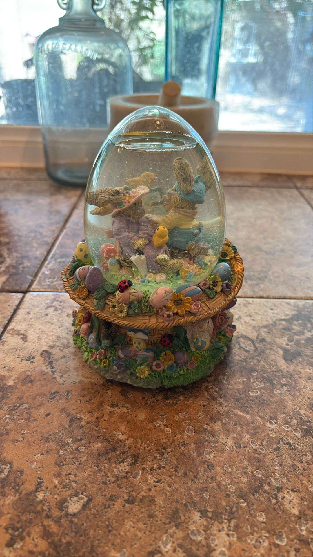 Easter Spring Musical Water Globe
