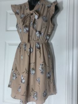 Tan floral dress