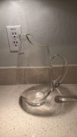 Clear glass pitcher