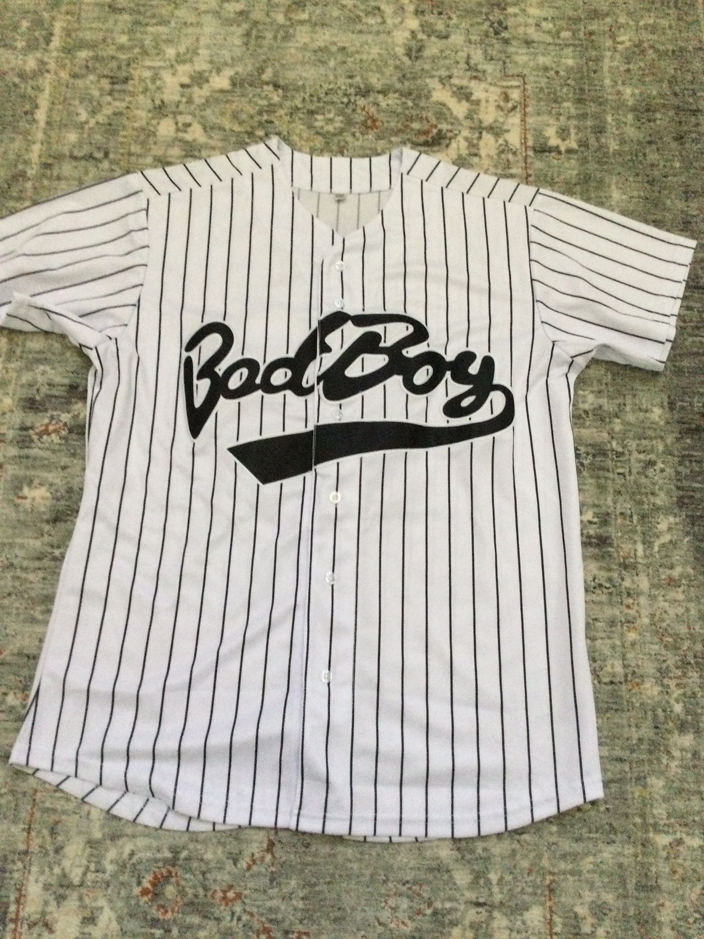 Bad Boy- Biggie #10 Baseball jersey,Button Down pinstripes