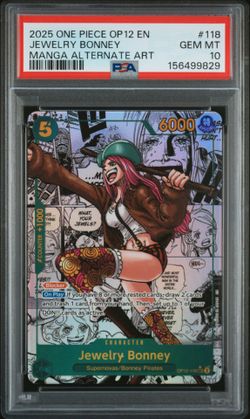 2025 One Piece English Jewelry Bonney Manga OP12-118 PSA 10 GEM MINT