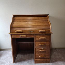 Oak Roll Up Desk