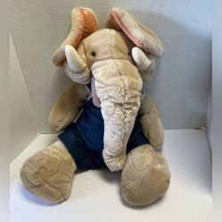 18" Wrinkles Boy Trunkit Elephant Hand Puppet Plush Toy With Outfit 1985 