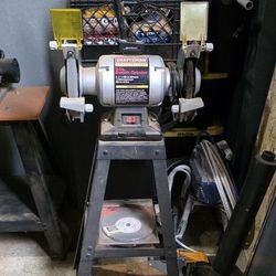 Craftsman 8" Grinder With Stand And Extra Grinding Wheel And Wire Wheel
