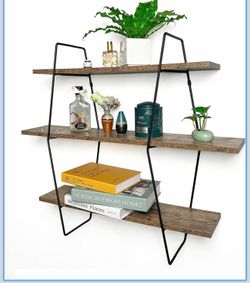 Black)Supply 3 Tiered Wall Shelf – Floating Shelf for Living Room, Bedroom, Bathroom,