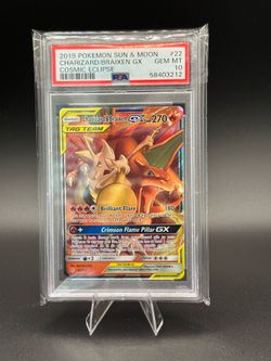 2019 POKEMON SUN & MOON COSMIC ECLIPSE #22 CHARIZARD/BRAIXEN GX COSMIC ECLIPSE