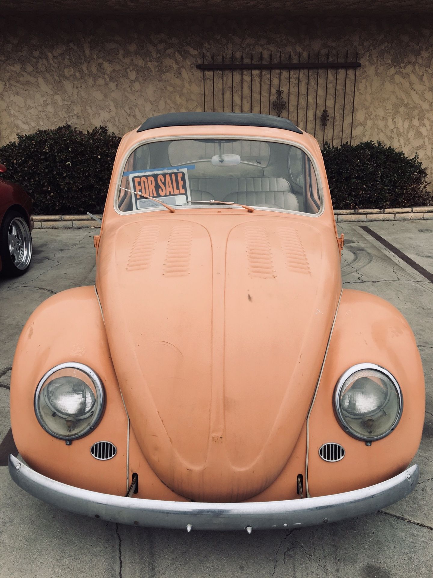 1966 VW bug (grafted in Original rag top assembly)