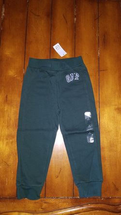 New baby GAP boys size 3 years green jogger pants sweats nwt