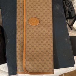 Gucci Vintage Monogram Canvas Travel Tie Holder Case with Defects  