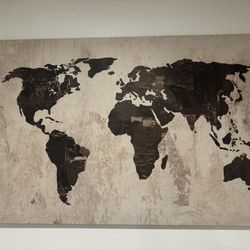 painting with world map