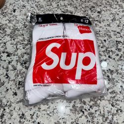White supreme socks