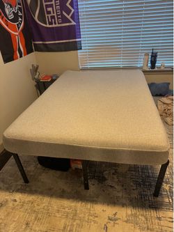 Full Sleepy's by Sealy Memory Foam Mattress + Metal Platform Bed Frame (Only 1 Year Old)