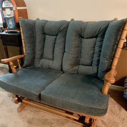 Oak Love seat Rocking chair