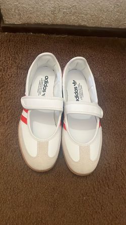 Adidas Originals Samba Jane J - White/Red - Youth 6.5 (Fits Women's 6.5)
