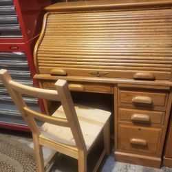 Desk chair and file cabinet