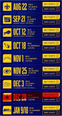 Rams Tickets section 339 row 6 aisle seats 1-4