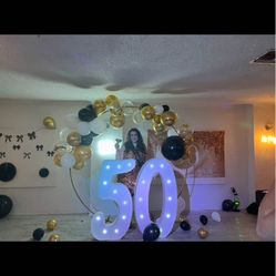 Marquee numbers for 50 birthday or anniversary light up numbers