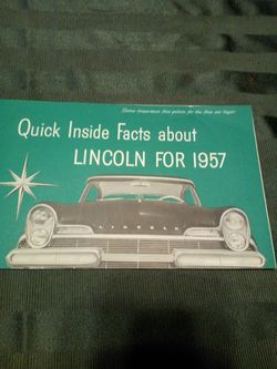 Vintage 1957 Lincoln fact guide