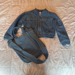 Max Studio Kids Jean Jacket With Matching Purse. Size S 5/6 Years Old. 