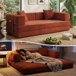 Sleeper Couch Bed for Livingroom,Convertible Modular Sofa with Armrest Pillow,Modular Foldable
