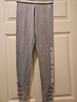 Pink Small Gray Leggings Elastic Waist