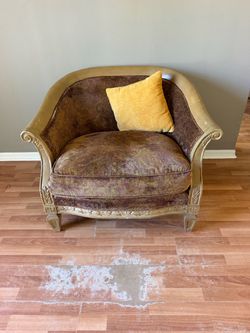 French Provincial Carved Wood Accent Chair