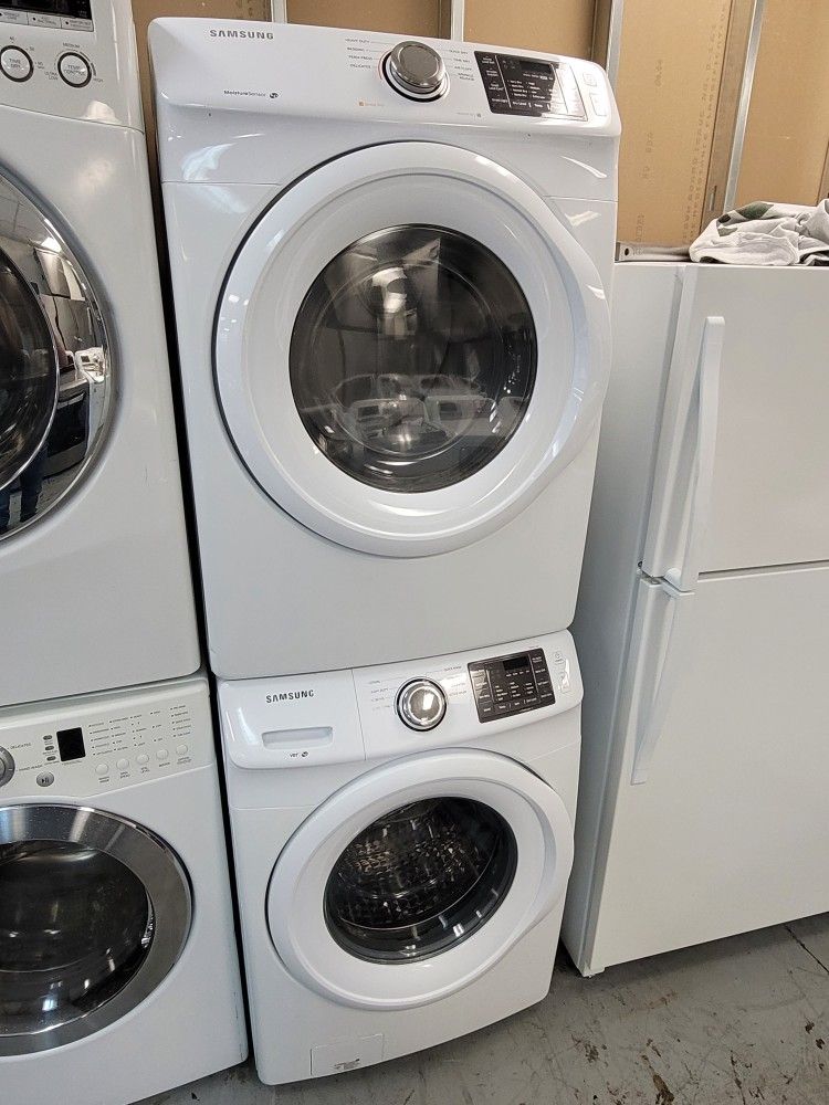 Samsung Front Load Washer And Stackable Gas Dryer Set