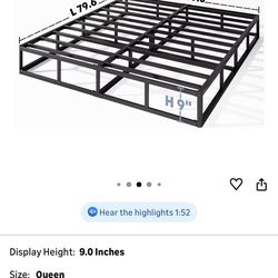 Open box queen bed black metal frame with cover