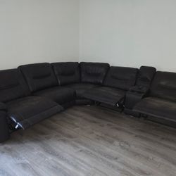 Chocolate Brown Leather Sectional