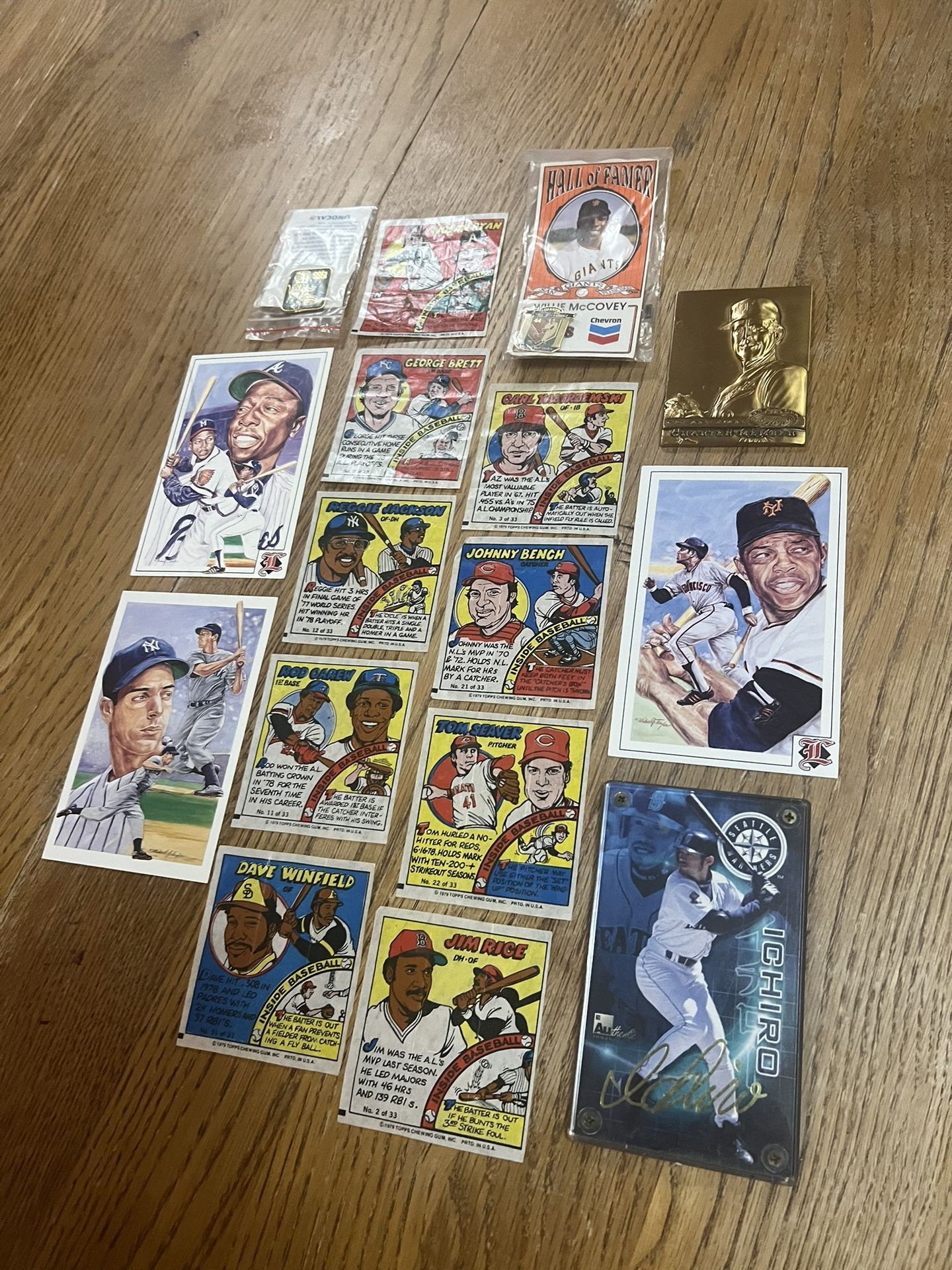 Baseball Cool Collectible Lot: Postcards, Comic Wrappers, Pins & More