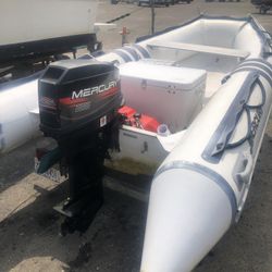 2007 Mercury Rib With 25hp Mercury Starts One Pull 