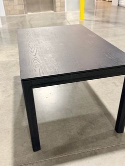 Mingle 55 Inch Modern Rectangular Dining Table, Seats 4-6, Burnt Black