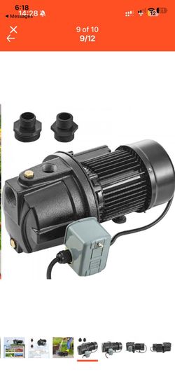 1HP Premium Cast Iron Shallow Well Jet Water Pump, 115 Volt, 17.6 GPM 164 FT Maximum Head Irrigation Water Pump, for Agricultural Garden Irrigation Sy