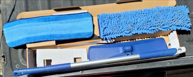 Bona Premium Multi-Surface Sweep & Clean Mop Kit - Includes Reusable Microfiber Cleaning Pad and Resuable Microfiber Sweeping Pad