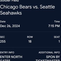 Bears🐻 VS Seahawks!! Aisle Seats! $600 For ALL 4 Tickets!!!!