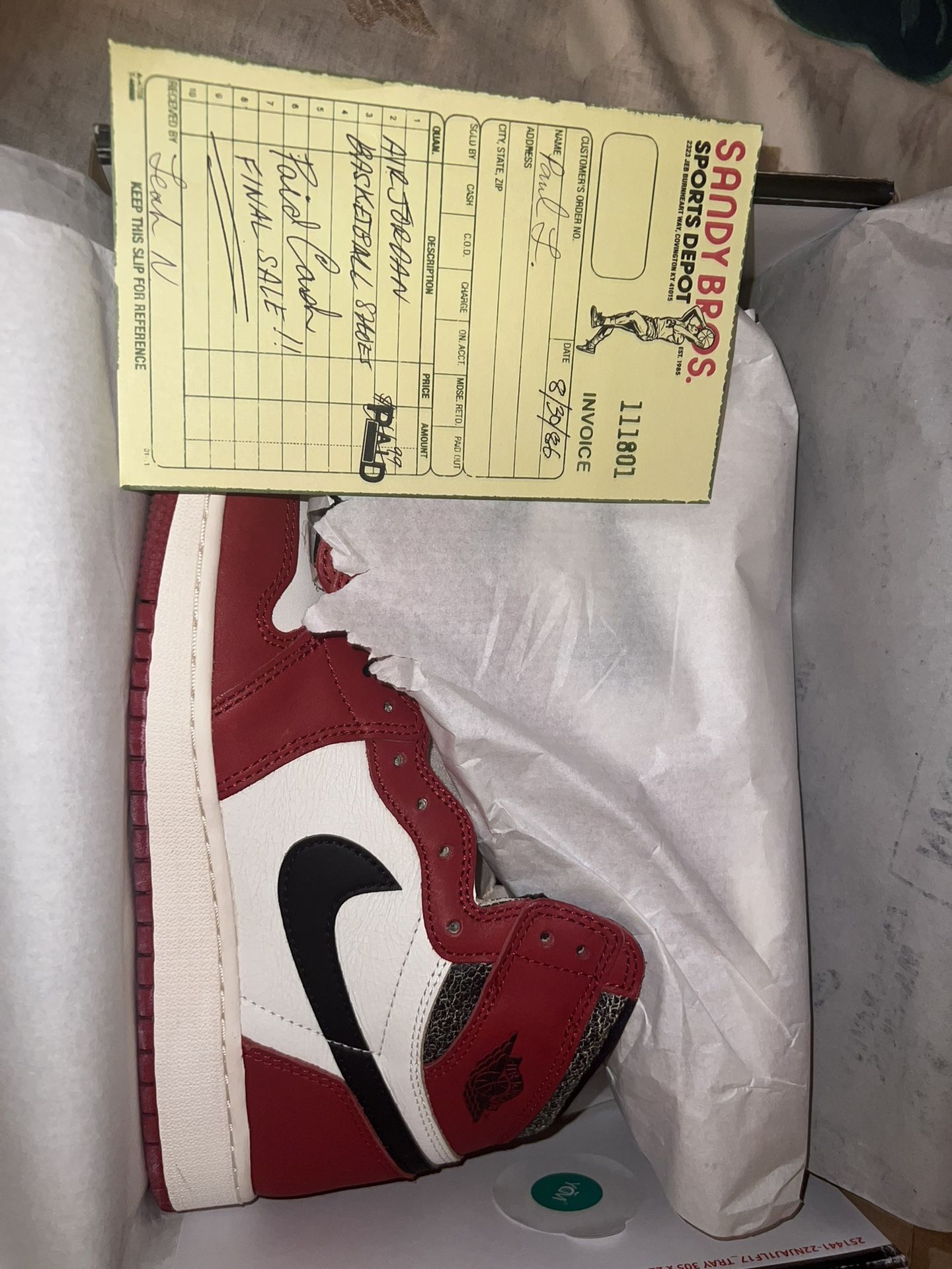 Lost And Found Jordan 1 SIZE 7y